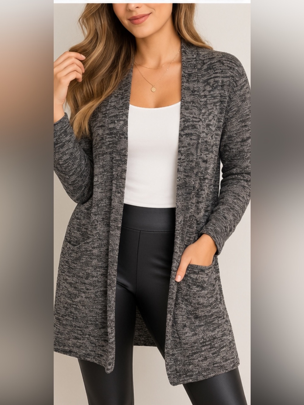 INC International Concepts Linen-Blend Open Front Cardigan – Women’s Medium